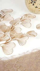 Ginko Golden S3 Cabang 3 Artificial Bunga Rumah Hiasan Rangkaian Love Gold Natal Premium Import Decor Daun Emas Pesta Aesthetic Pelaminan Flowers Buket Artifisial Lengkungan Home