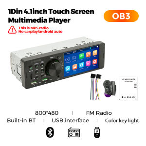 MEKEDE 1 Din 4.1 Inch Universal Car MP5 Player Carplay Android Auto Touch Screen Multimedia Mirror link USB TF Support Rear Cam
