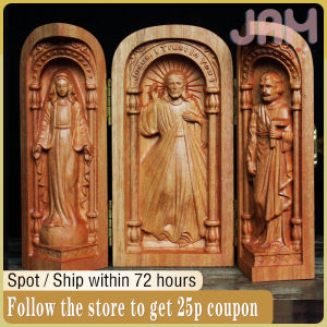 3pcs Gifts Christian  catholic wooden statue  Of Our Lady Of Jesus Ornament  Holy Statue  Relic Saints Wood Church Core Box/J146