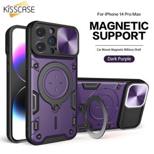 【Magsafe Rotate Bracket】KISSCASE For iPhone15 ProMax Multi-Function Lens Sliding Window Magsafe Ring Bracket Anti-Fall Protective Cover Holder Camera Slide Shockproof Cover For Apple15 Pro Max 14 Plus 13 12 11