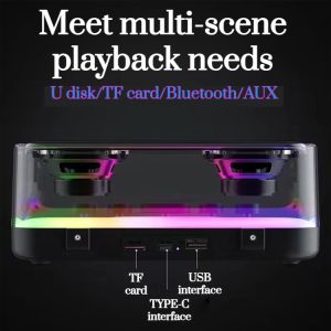 ลำโพงพกพาขนาดเล็กแบบบลูทูธเสียงไร้สายแบบมัลติฟังก์ชันซับวูฟเฟอร์ลำโพงเดสก์ท็อป