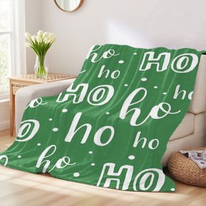 Beast Kingdom | Green Christmas Ho Ho Flannel Luxury Blanket Lightweight And Comfortable Woolen Blanket Ultra-Fine Fiber