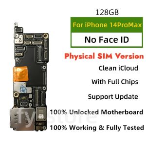 Unlocked SIM Version Mainboard For iPhone 14 Pro Max 14 Plus 14Pro Motherboard With/Without Face ID Clean iCloud Logic Board