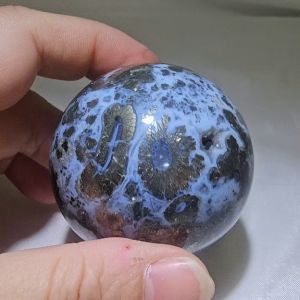 Pyrite In Agate Sphere /Pyrite Flower Grow with Agate Sphere/黄铁矿玛瑙球