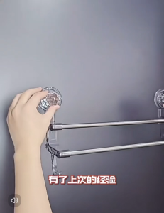 Reusable Suction Cup Towel Rack Dual-layer Towel Bar Rotating Wall Mounted Strong Adsorption Towel Rod