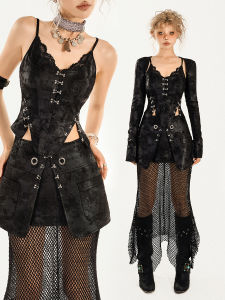 Bộ Đồ Halloween Gothic Bé Gái Net Street Design Hot Bé Gái Set Váy Ba Mảnh Bộ Đồ Thời Trang Cho Nữ Mùa Thu 2025