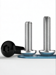 qd | Black 304 Stainless Steel Round Head Socket Button Screw ISO 7380
