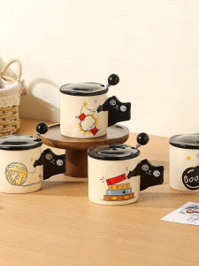 Adorable Ceramic Mug with Lid High Aesthetic Value Cat Design Water Cup by Jojos L.P.D. Chinese Brand Restaurant Quality