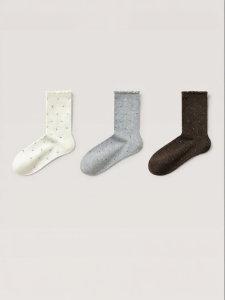 Polka Dot Cotton Antibacterial Crew Socks