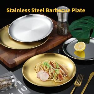 304 Stainless Steel Barbecue Plate Minimalist Buffet Plate Fruit Plate