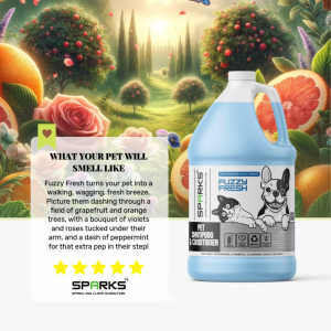 Sparks FUZZY FRESH Aloe-Infused Pet Shampoo & Conditioner - Vitamin-Enriched Formula Pets