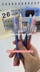 Deli Fragrance Press Neutral Pen 0.5mm ST Head Gel Pen Black Ink 1pc/4pcs EG299F Stationery School Supplies