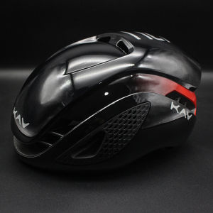 Glossy Red Aerodynamic Cycling Helmet Windproof & Ventilated Road Bike Helmet Impact Resistant EPS Safety Helmet for Racing Co