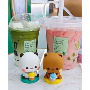 Panda Bubu Dudu Panda Bear Figure Anime Figure Bear Bear Toy Figurines Children Gift Collectible Bubu Figurine Model Doll Kids Gifts Bubu And Dudu Panda Bear Figure Doll Boba Tea Kawaii Action Figures Toy Collection Ornaments For Fans Girls Children Gift