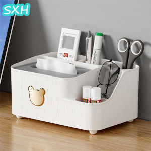 SXH Nordic Minimalist And Multifunctional Creative Tissue Box Desktop Storage Box Living Room Dining Room Coffee Table Cute Remote Control Storage