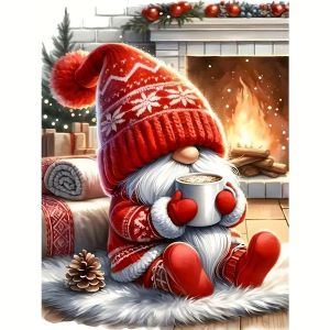 KAYOU | Christmas Gnome Digital Oil Painting Paint By Numbers Kit Canvas Hand Drawing Picture Home Wall Decor Art Gift for Friend Family