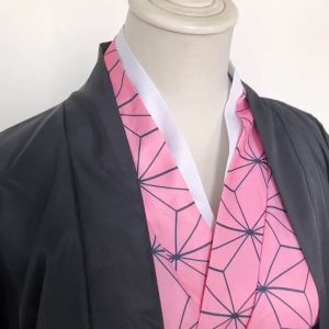 Anime Demon Slayer Kimetsu no Yaiba Kamado Nezuko Cosplay Costume Japanese kimonoAdult Kids Halloween Props