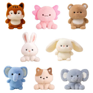 Bear Cat Elephant Doll Comfort Plush Toy Small Ornaments Doll New Kawaii Soft Animal Series Fluffy Toy Birthday Gift Home Decor
