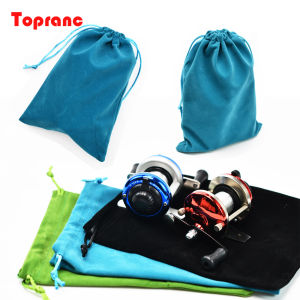 Topranc Fishing Reel Storage Bag Drawstring Closure Portable Anti Drop Fishing Tackle Organizer