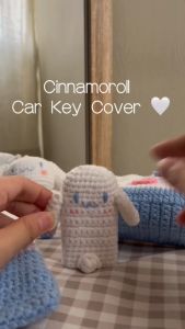 Fionas Crochet Perodua/Toyota/Proton/Honda Sanrio Cinnamoroll Car Key Cover/Key Bag/Key Protector 玉桂狗智能车钥匙套 CK016