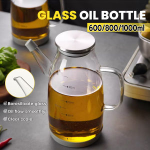Jozoo 600ml/800ml/1000ml Glass Oil Bottle Cooking Oil Vinegar Soy Sauce Bottle Leak Proof Kitchen Tool