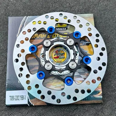 จานเบรคแต่ง🔥 220MM.พร้อมสเปเซอร์ ตรงรุ่นใส่WAVE125R/S/บังลม (W110i/ปลาวาฬ/NOUVO/MSX/FINO/PCX2015ไม่ต้องใส่สเปเซอร์