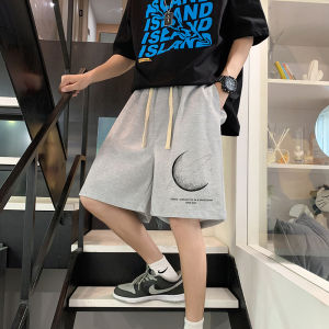 Casual American Summer Trend Loose Fit Mens Five-Quarter Sport Pants Straight Leg mid Waist Fashionable Youth Active Style