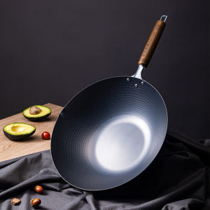 日本神田窒化无涂层铁锅Kanda Nitriding Refined iron pot import from Japan household uncoated wok frying pan non-stick cookware for Michelin restaurant槌目纹凹凸纹旋压 米其林餐