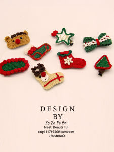 Christmas Autumn and Winter Wool Barrettes Childrens Hairpin Bang Clip Womens Forehead Broken Hair BB Clip Cute Side Clip Headdress