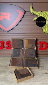 Rush Rider Full Grain Cow Leather Short Wallet Zip Men Purse Men