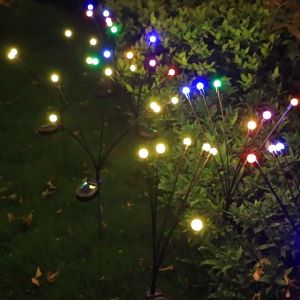 HOMEKING | 6/10LED Firefly Garden Lights Solar Outdoor Swaying Lights Waterproof Solar Powered Firefly Lights Solar Swaying Light Solar Garden Lighting Lampu Raya Lampu Laman Rumah Decorative Stakes for Outdoor/Patio/Yard/Garden