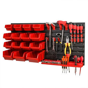 39pcs Parts Rack Organizer with Wall Panels Tool Holders Hooks Automotive Hand Tool Organizer Kit for Screw Nails