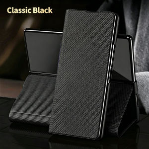 szhaiyu | Kevlar Patterned Leather Flip Bracket Phone Case for Samsung Galaxy Z Fold 8 7 6 5 4 Full Protection Cover for Z Fold 8 Ultra