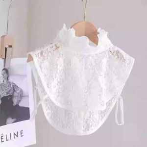 Áo Sơ Mi Cổ Giả Ren Ôm Vừa Vặn Màu Đen Trắng Phong Cách Hàn Quốc Cổ Áo Giả Mới Về Mùa Thu