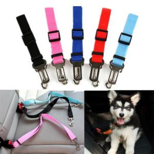 Adjustable Pet Dogs Car Seat Belts Lock Buckle Nylon Safety Belt Harness Lead Clip Compatible Most Vehicle