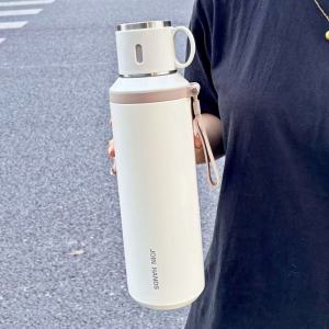 Large Capacity Thermos Water Bottle with Cup LidDouble-Layer 316 Stainless Steel Vacuum Flask BottleKeep Cold and Hot Tea Coffee Insulated Cup 600/800ml Birthday Gift