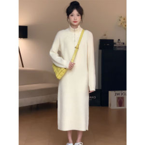 Ge·an·fei | High Collar Knitted Dress
