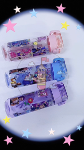 iSchoolDy Kids Animated K-Pop Huntrix Demon Hunters 600ML BPA Water Bottle Budak Air Botol 卡通猎魔女团水壶