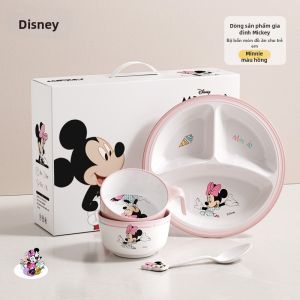 Disney | Bộ Đồ Ăn Disney Dành Cho Trẻ Em 4 Món Bát Và Thìa Hoạt Hình Dành Cho Bé Trai Và Bé Gái Bao Bì Quà Tặng Bộ Đồ Ăn Riêng Biệt