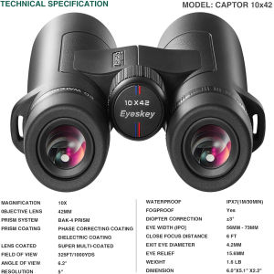 10X42/12X50 ED Binoculars for Adults High Powered Ultra Wide Angle Waterproof Binocular HD Super Bright Clear for Bird Watching