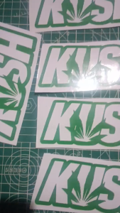 KUSH. VINYL STICKER DECALS CUT OUT.