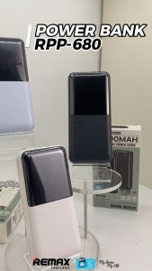 [ CCC ] Remax Power Bank 20000mAh (RPP-680) - แบตสำรอง มีสายในตัว ชาร์จเร็ว 3 พอร์ต output USB Type-c และ L