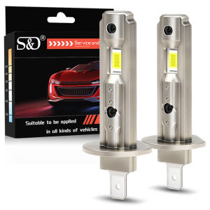 S&D H1 H7 LED Headlight Bulbs Mini 60W 20000LM for Car Headlamp Fan Light Auto Diode Fog Lamps 12V 5100K White Automobile CANBUS