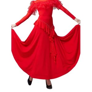 Modern Dancer National Standard Dance Waltz Latin Flare Skirt Practice Performance Competition Dress