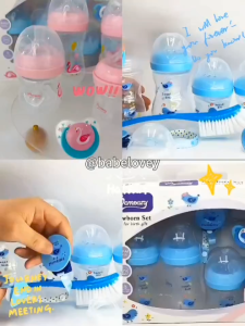 Newborn Milk Bottle Set 9pcs Anti Colic Feeding Bottle Baby Milk Bottle Newborns Gift Bottle Set120/240ml BPA Free