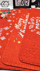 Socone Christmas Doormat 15x23in (38x58cm) Non-Slip Diatomaceous Earth Mat Festive Home Decor