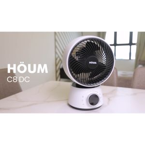 HOUM C8DC Air Circulator Fan 360° Oscillation 32-Speed DC Motor 3 Wind Modes 12-Hour Timer Remote Control Energy Efficient Malaysia Ready Stock - Get Yours Today!