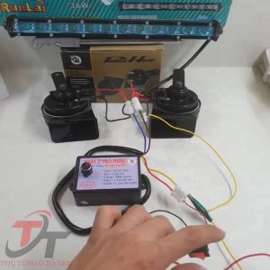 Nhại còi 3+ pro 12 bài điện autovol 12v 24v. Độ chế ô tô tải cho còi hơi còi điện đèn led.