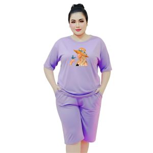 Setelan Wanita Jumbo Ld 130 Cm Terbaru Bahan Babyterry Baju Satu Set Kaos Wanita Kekinian cewek kupu