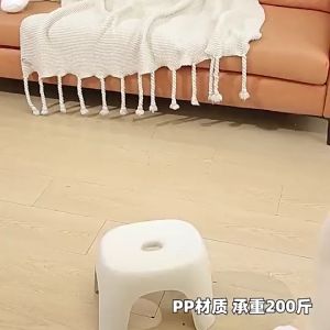 Shiok Living 🚀 Nordic Home Living Room Plastic Stool Thickened Childrens Low Stool Bathroom Bath Plastic Stool Non-Slip Baby Small Bench